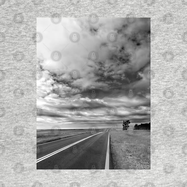 Isolation - Highway On The Prairie black and white photograph by art64